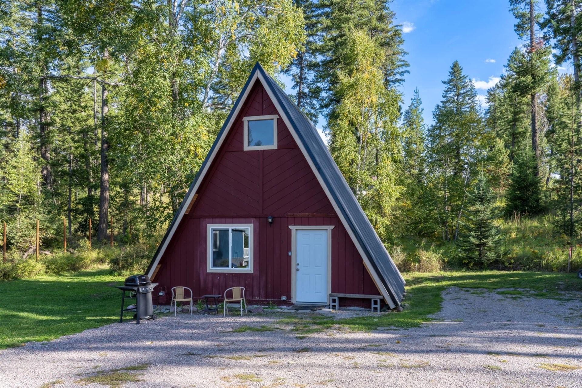 A-Frame exterior — Spotted Bear Retreat, Martin City, Montana